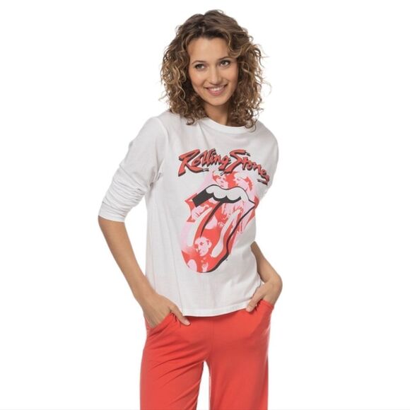 Free People Band T-shirt DAYDREAMER Revolve Rolling Stones Women's sz S NWOT - Picture 2 of 14
